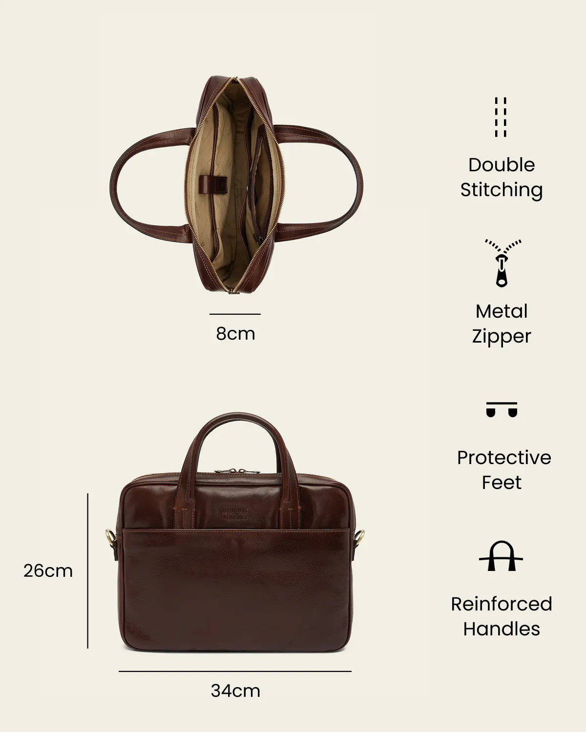 London Terra - 14" Leather Briefcase