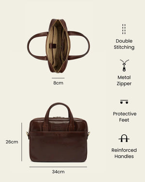 London Terra - 14" Leather Briefcase