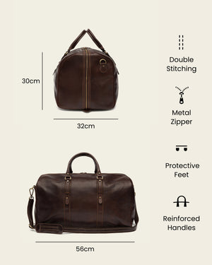 Marco Polo Espresso - Leather Holdall