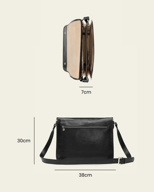Nero Jet - 15" Leather Messenger Bag