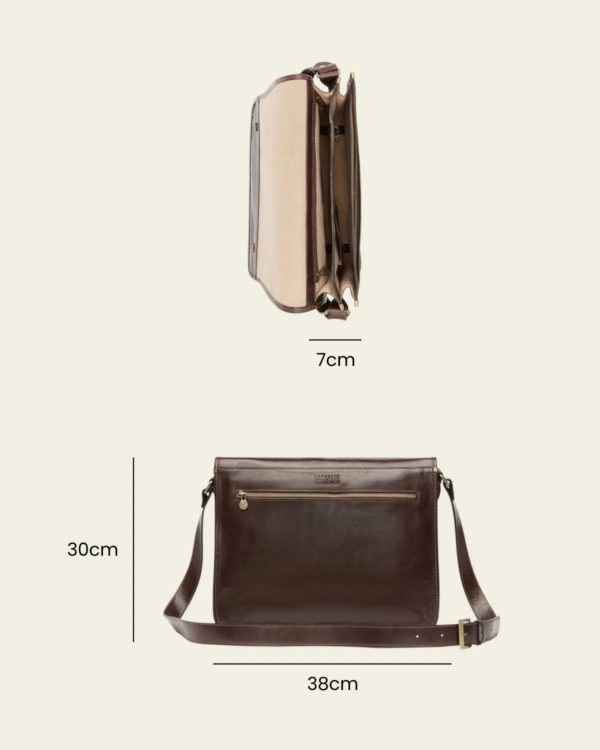 Nero Terra - 15" Leather Messenger Bag