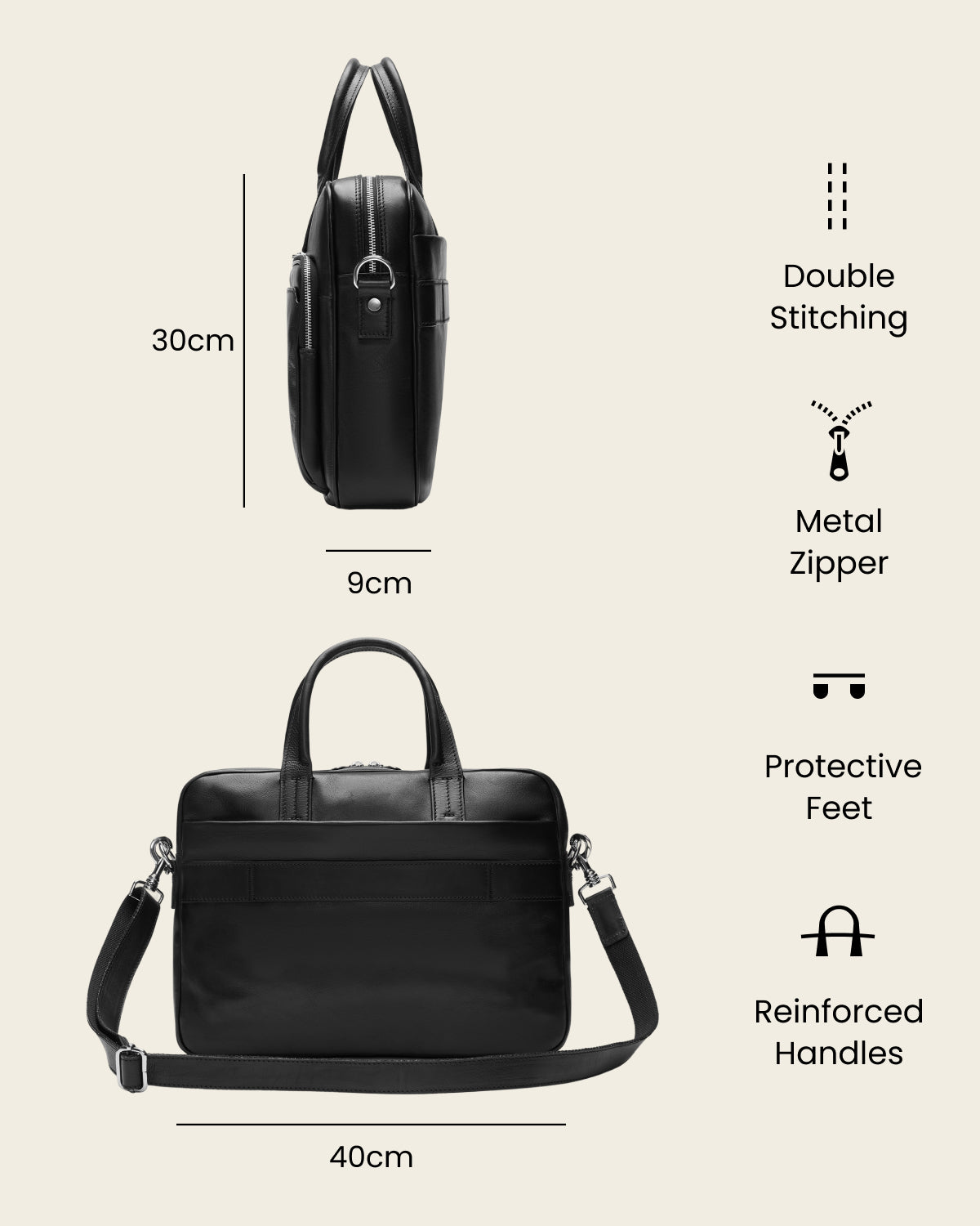Pretoria Ink - 15" Leather Laptop Briefcase