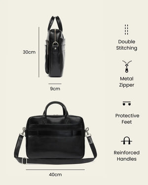 Pretoria Jet - 15" Leather Laptop Briefcase