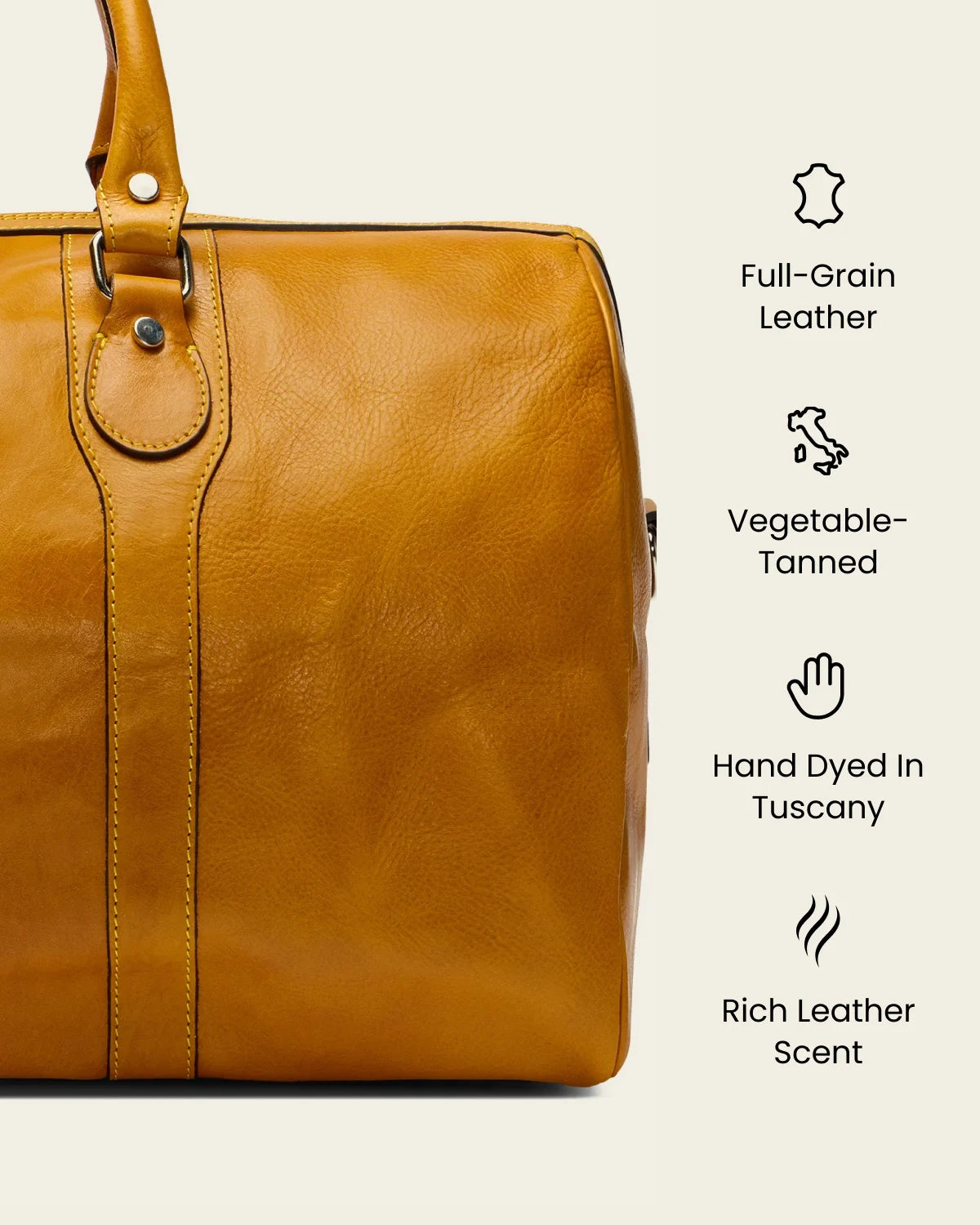 Beltrami Saffron - Leather Weekender Bag