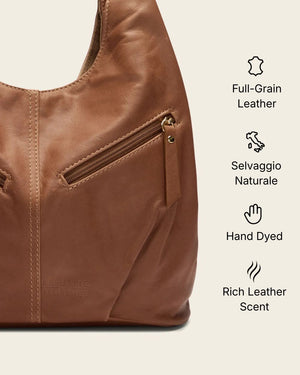 Catalina Brown - Leather Hobo Bag