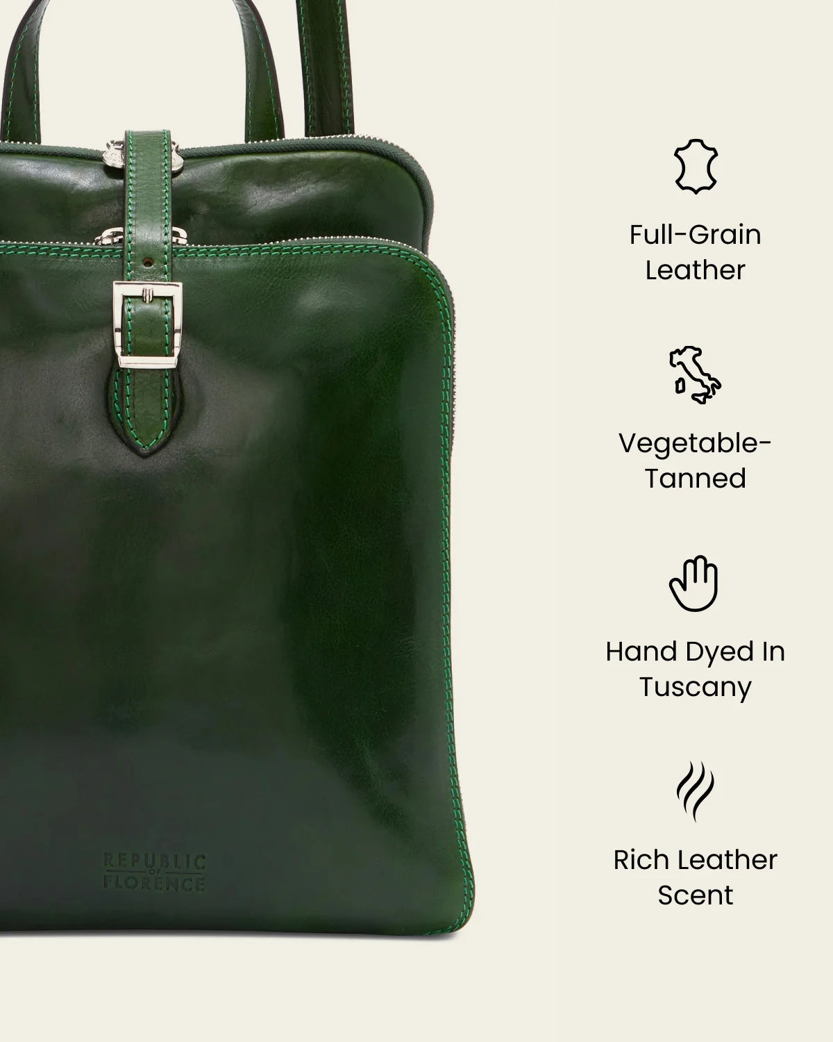 Emma Forest - 3-in-1 Convertible Leather Backpack