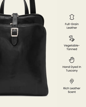 Emma Jet - 3-in-1 Convertible Leather Backpack
