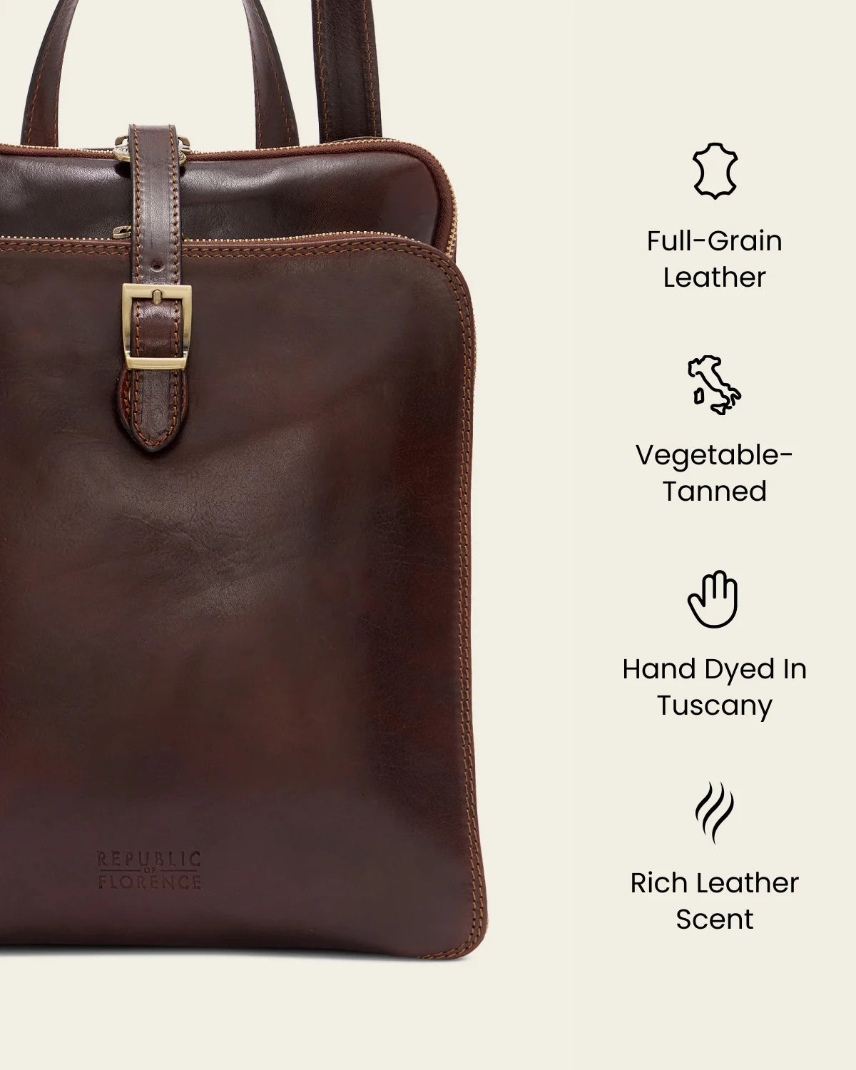 Emma Terra - 3-in-1 Convertible Leather Backpack