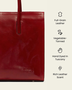 Florence Rosso - Leather Work Tote