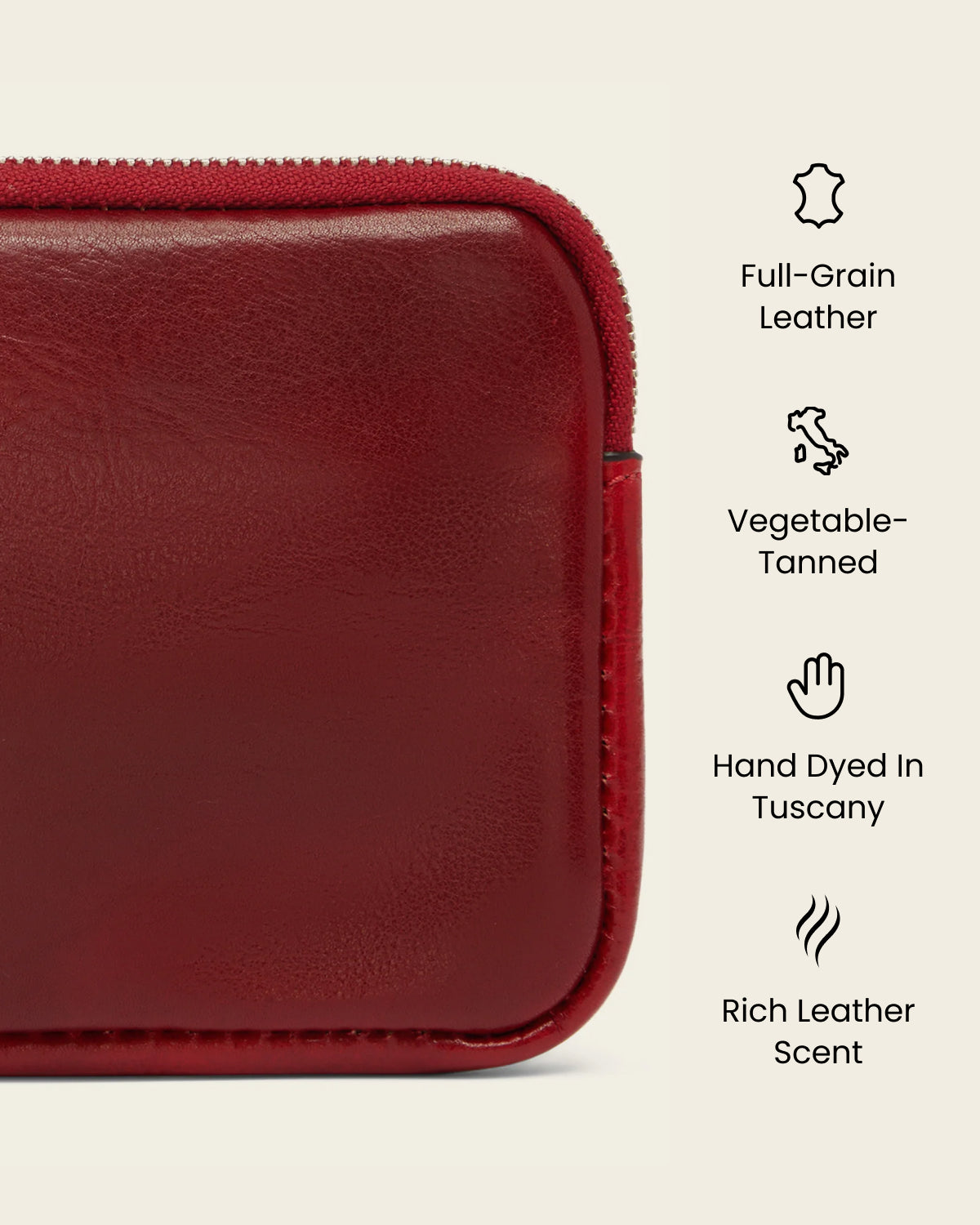 Forma5 Rosso - Leather Zip Organiser