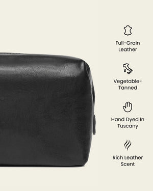 Grand Dopp Kit Jet - Leather Toiletry Bag