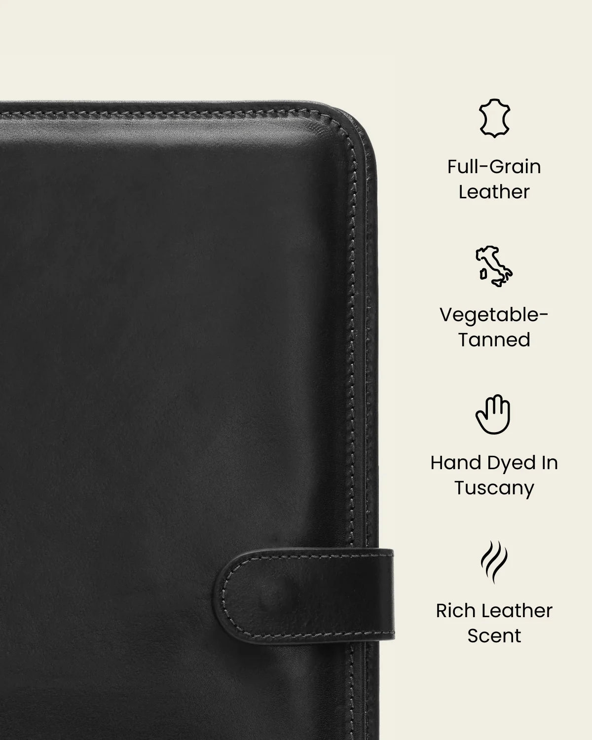 Imperial Jet - Clip-On Leather Compendium