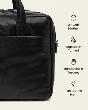London Jet - 14" Leather Briefcase