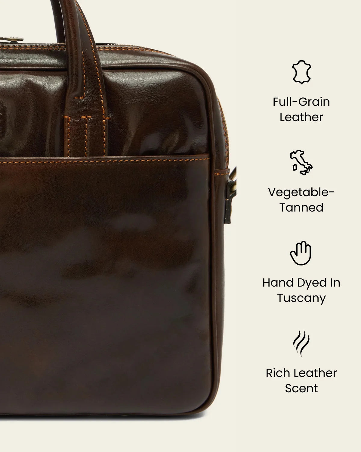London Moro - 14" Leather Briefcase