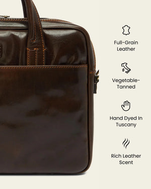 London Moro - 14" Leather Briefcase