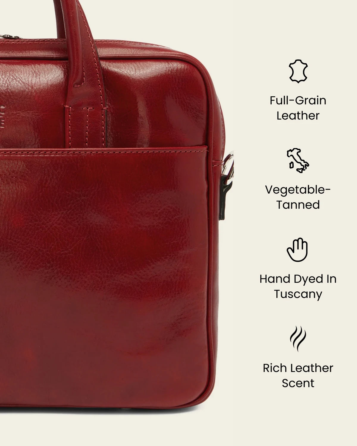 London Rosso - 14" Leather Briefcase