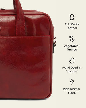 London Rosso - 14" Leather Briefcase