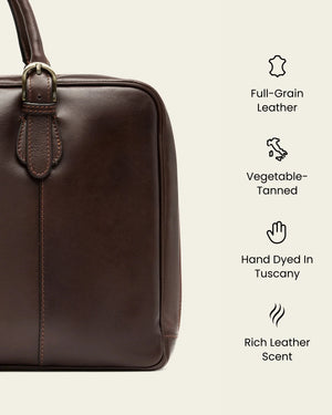 Madrid Espresso - 16" Leather Briefcase