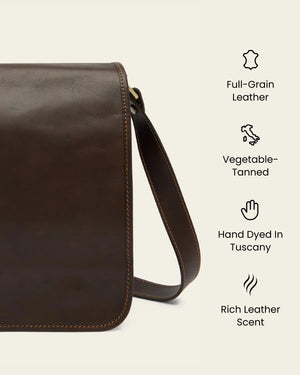 Nero Espresso - 15" Leather Messenger Bag