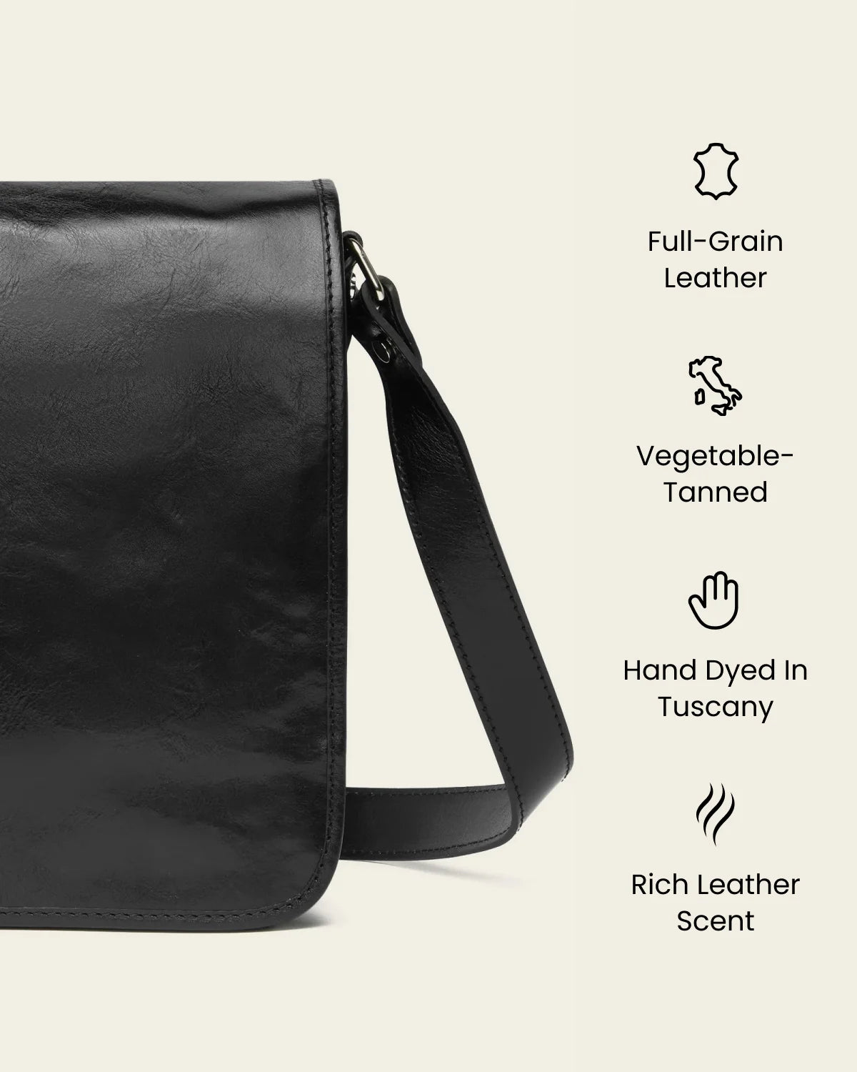 Nero Jet - 15" Leather Messenger Bag