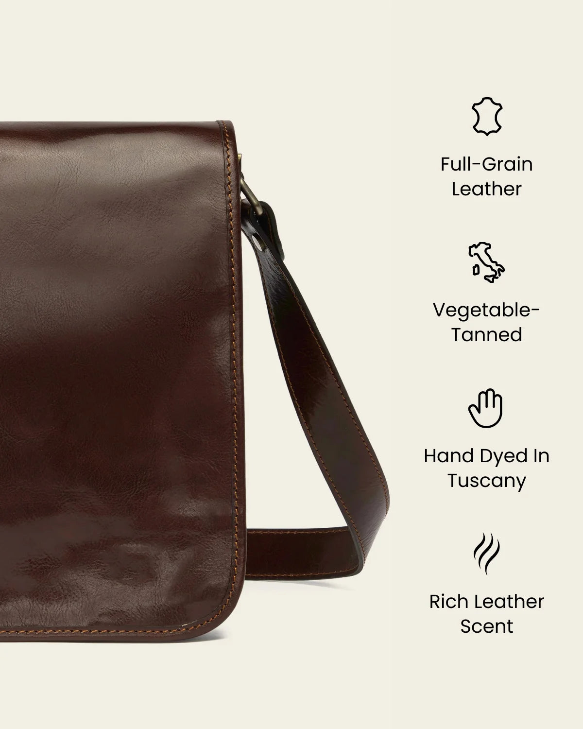 Nero Terra - 15" Leather Messenger Bag