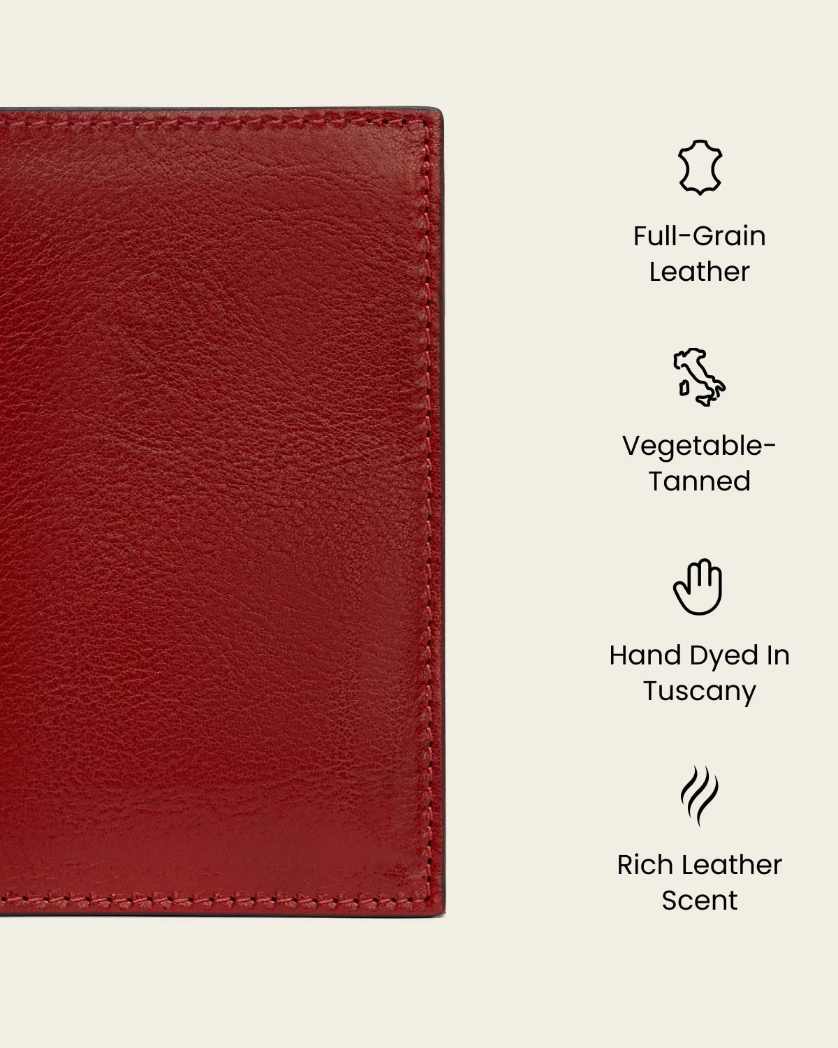 Passport Rosso - Leather Passport Cover