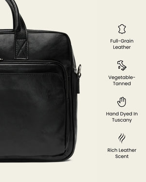 Pretoria Jet - 15" Leather Laptop Briefcase