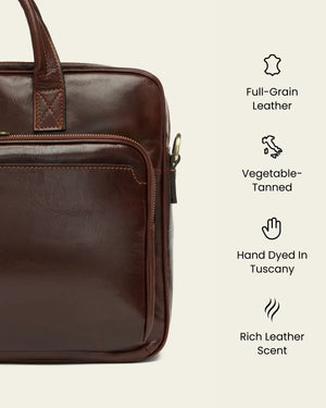 Pretoria Terra - 15" Leather Laptop Briefcase