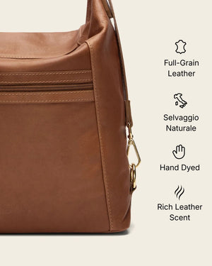Regina Brown - 3-in-1 Convertible Leather Backpack