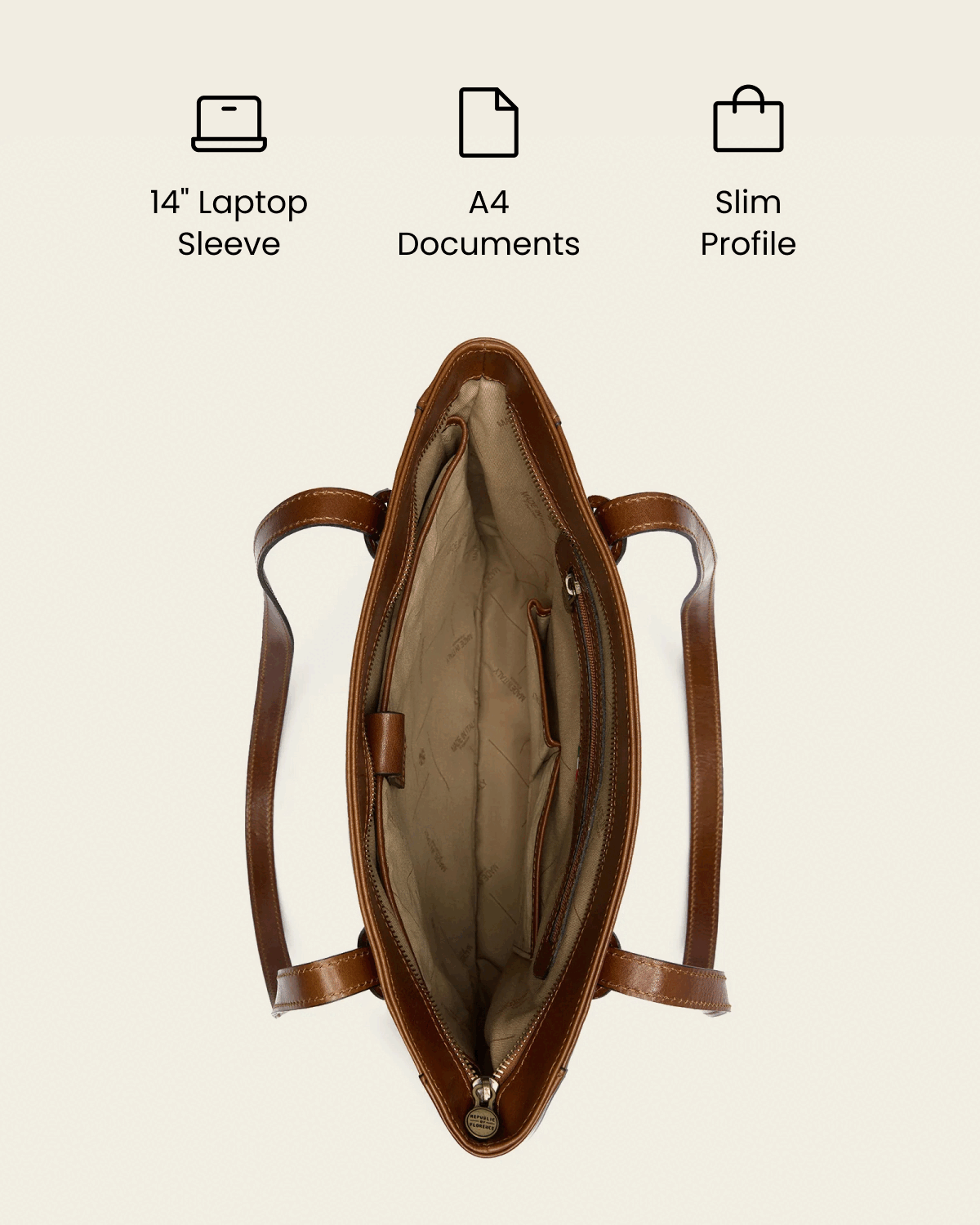 Amelia Honey - Leather Work Tote