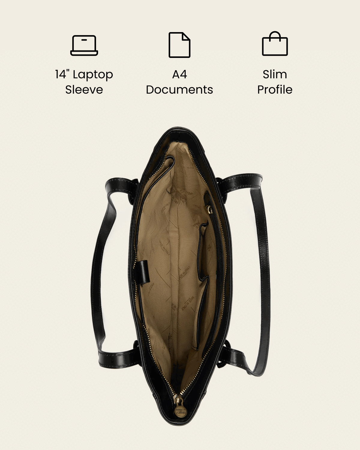 Amelia Jet - Leather Work Tote
