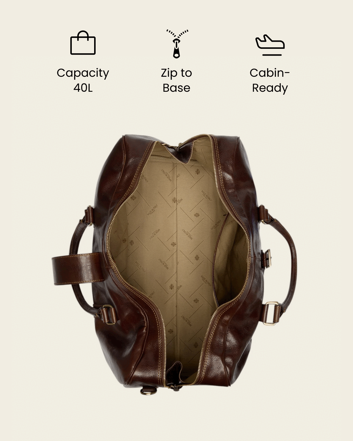 Amerigo Terra - Leather Weekender Bag