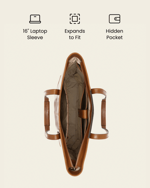 Beatrice Honey - Leather Work Tote