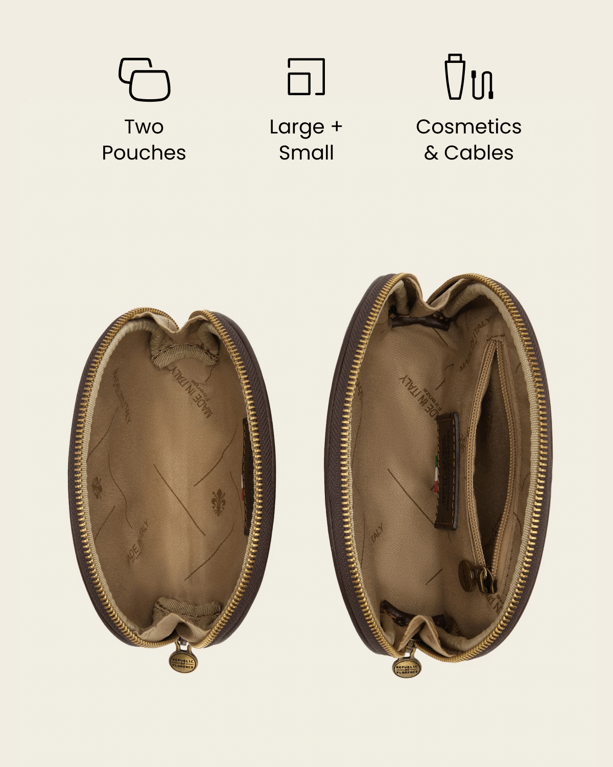 Duo Espresso - Leather Pouch Set