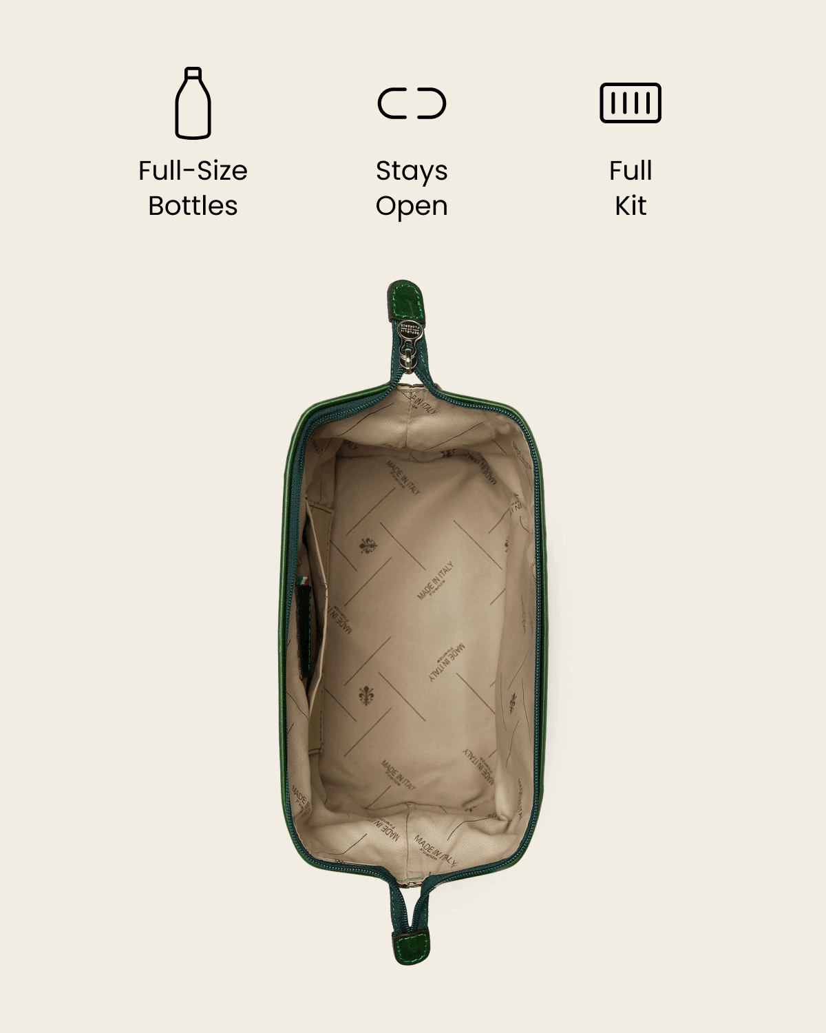 Grand Dopp Kit Forest - Leather Toiletry Bag