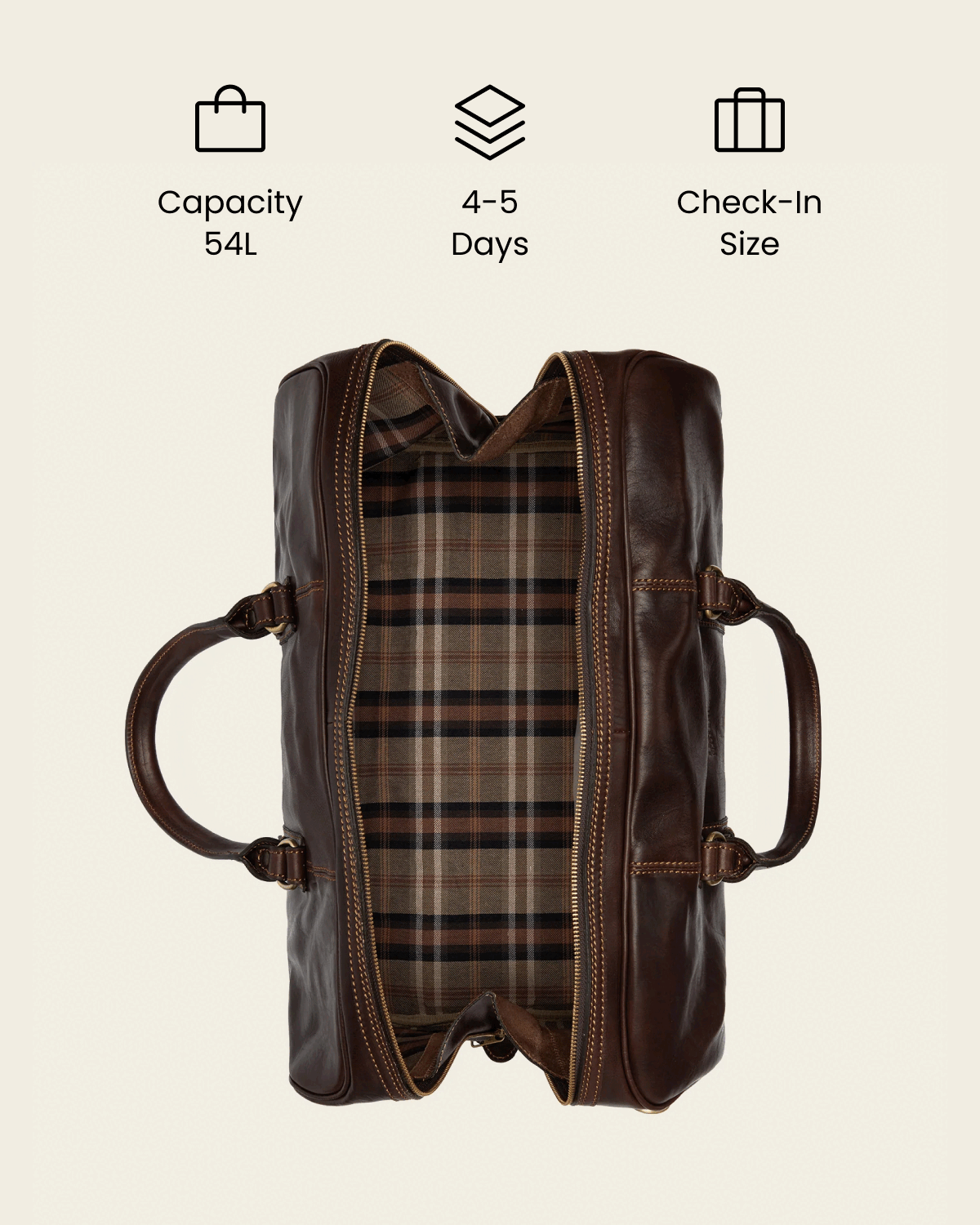 Marco Polo Espresso - Leather Holdall