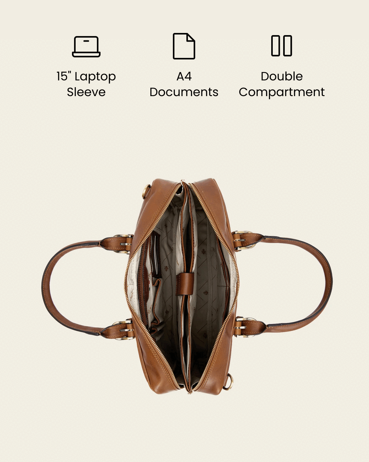 Madrid Burned - 16" Leather Briefcase