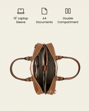 Madrid Burned - 16" Leather Briefcase