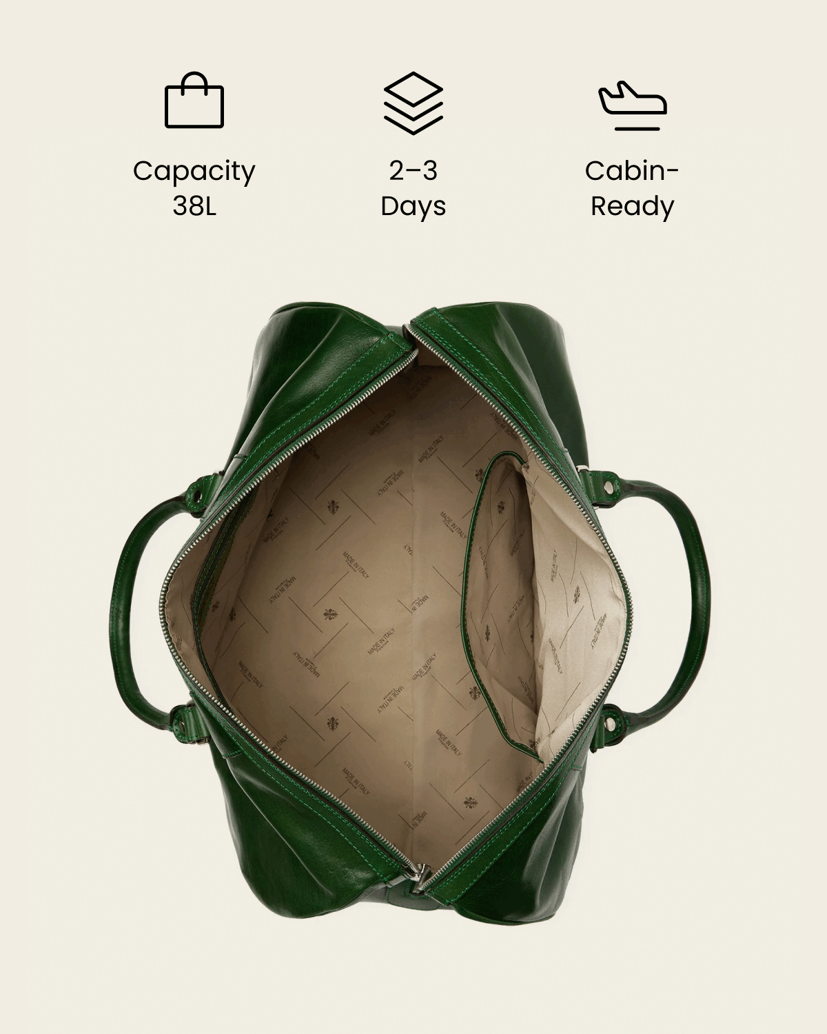 Beltrami Forest - Leather Weekender Bag
