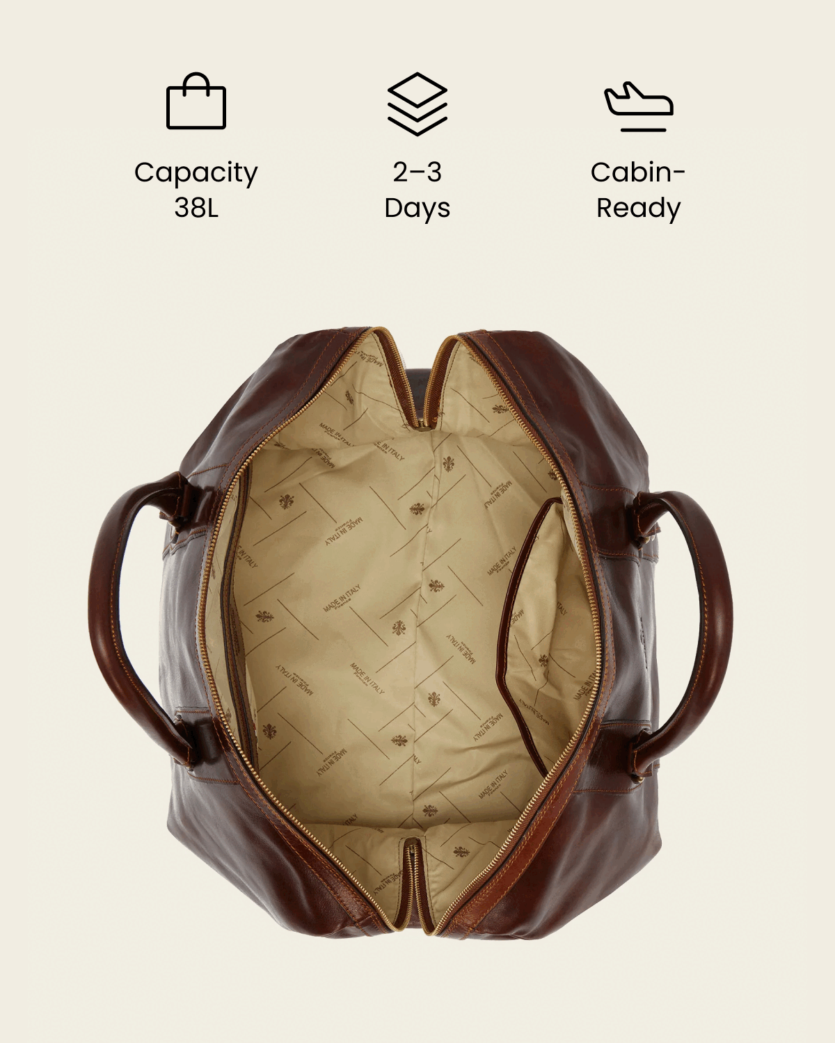 Beltrami Terra - Leather Weekender Bag