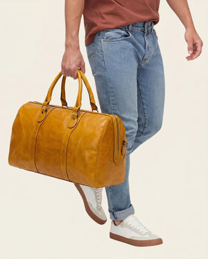 Beltrami Saffron - Leather Weekender Bag