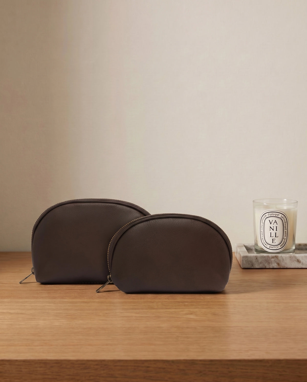 Duo Espresso - Leather Pouch Set