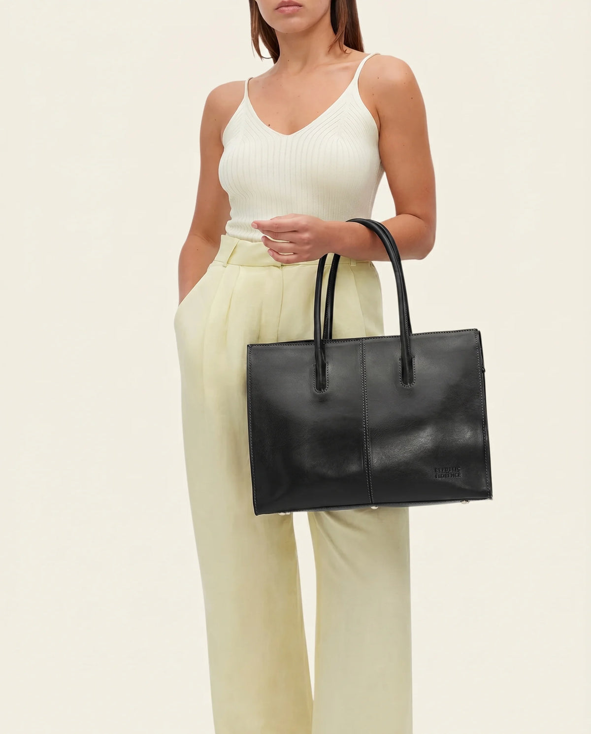 Florence Jet – Leather Work Tote
