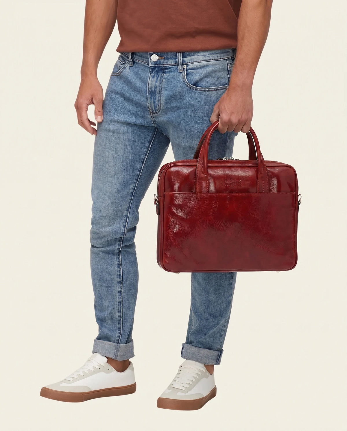 London Rosso - 14" Leather Briefcase