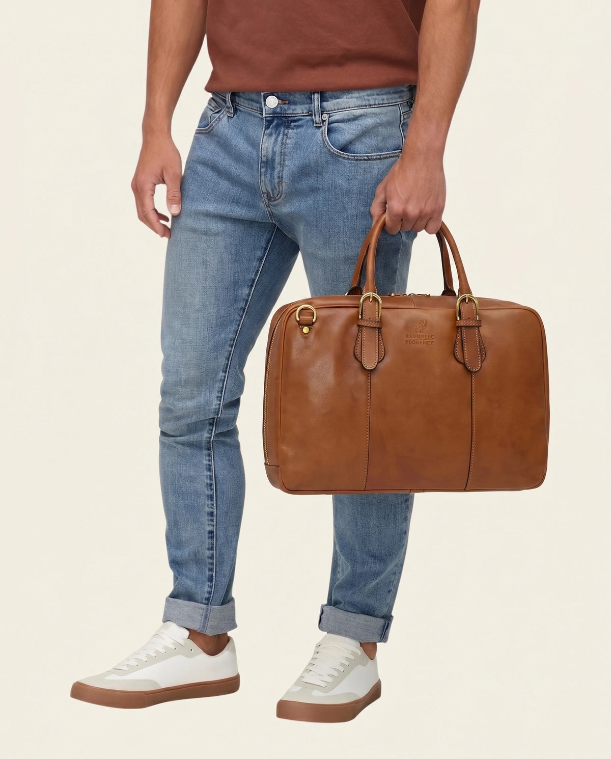 Madrid Burned - 16" Leather Briefcase