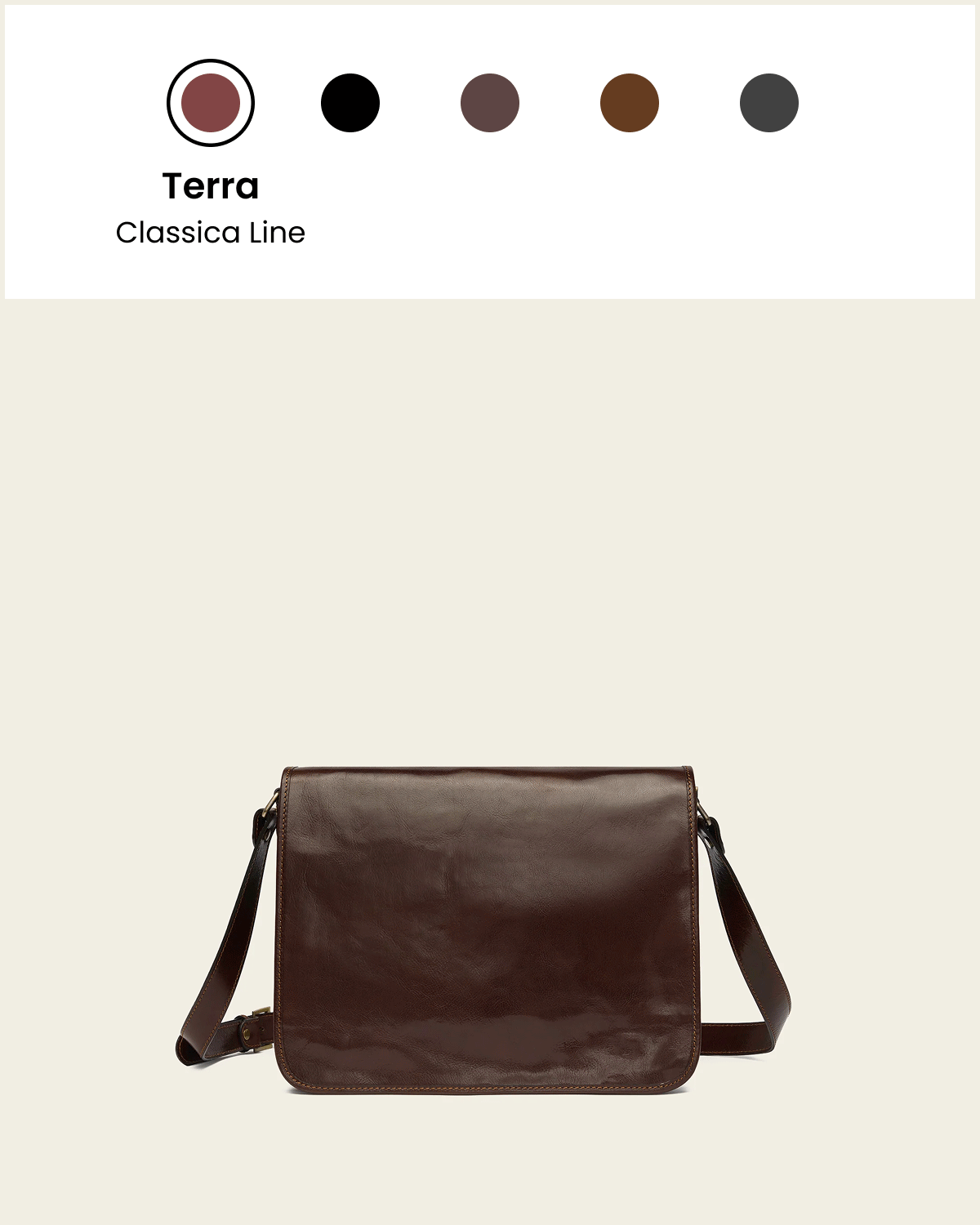 Nero Ink - 15" Leather Messenger Bag