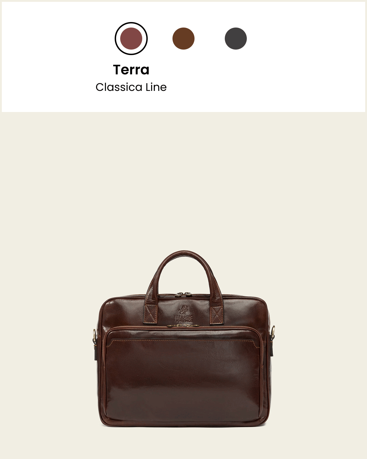 Pretoria Ink - 15" Leather Laptop Briefcase