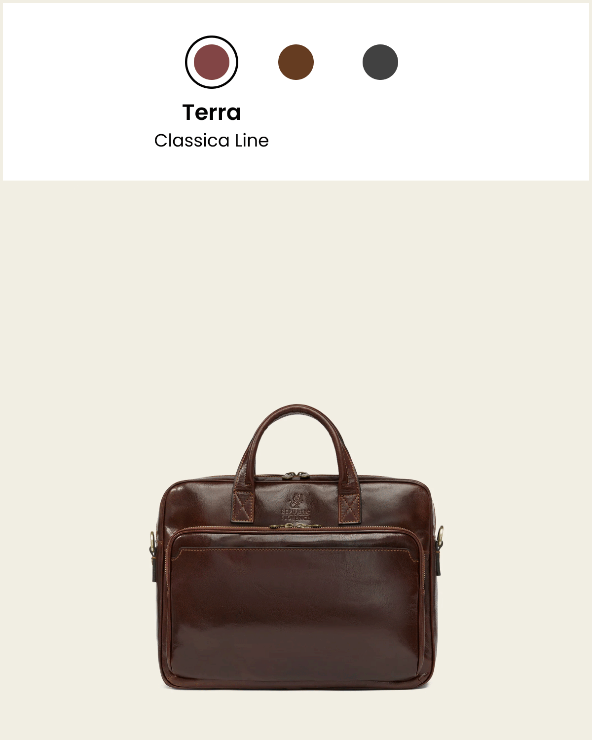Pretoria Ink - 15" Leather Laptop Briefcase