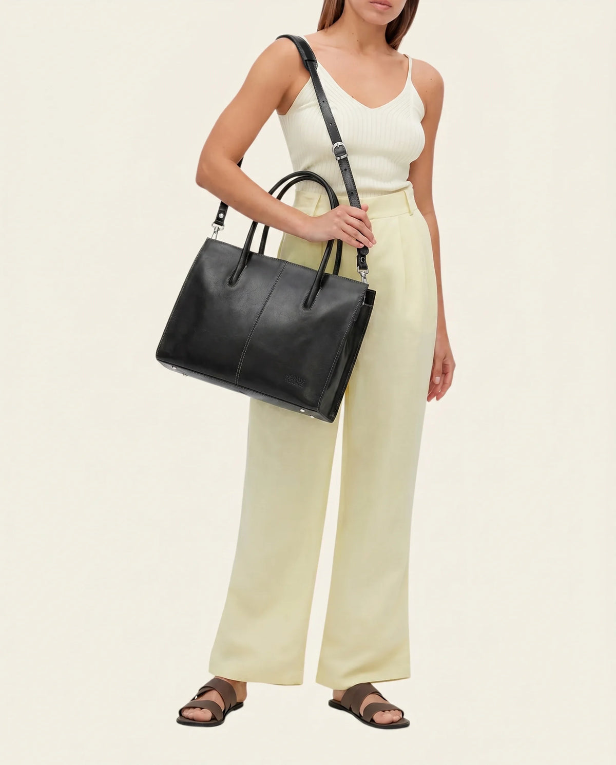 Florence Jet – Leather Work Tote