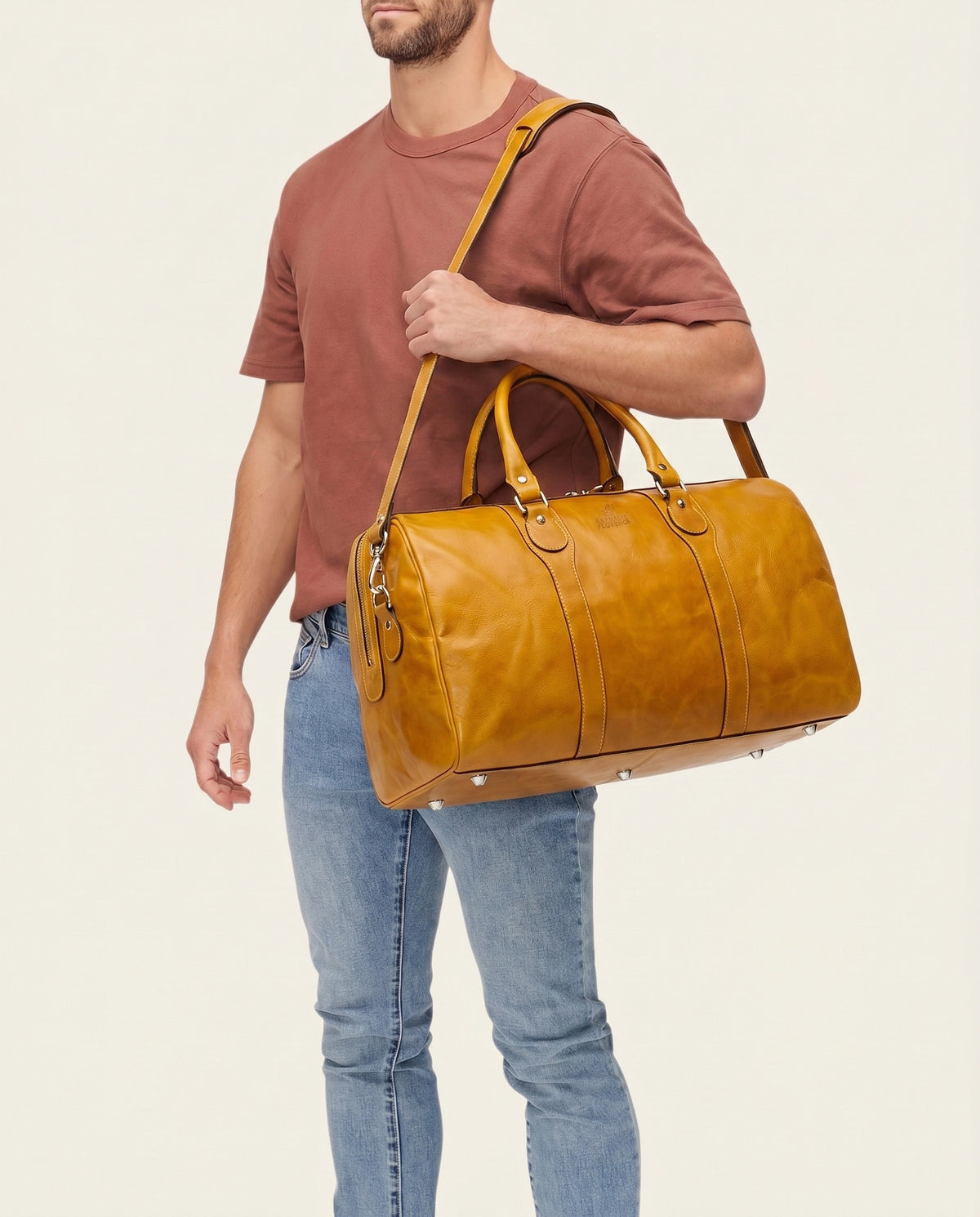Beltrami Saffron - Leather Weekender Bag